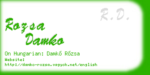 rozsa damko business card