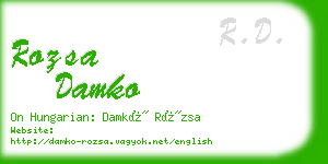 rozsa damko business card